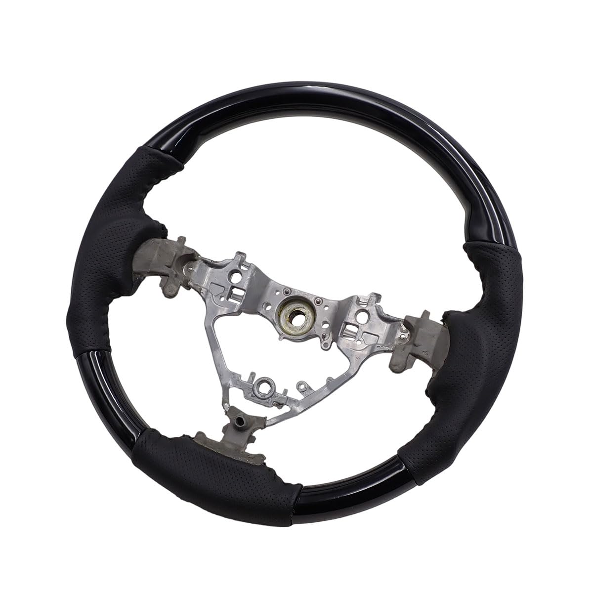 Amazon | ピアノブラック ガングリップ ステアリング パンチングレザー